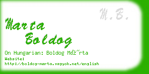 marta boldog business card